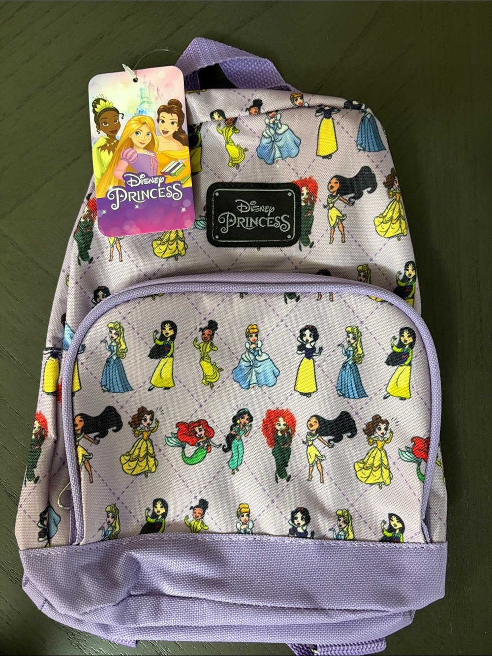 Disney Lavender Princess Mini Backpack with Multicolor Characters